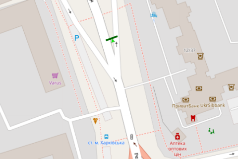 Billboard A in Vasylivka, 6x3  Revuc'kogo st., 12/37  - Dekabristiv st. scheme