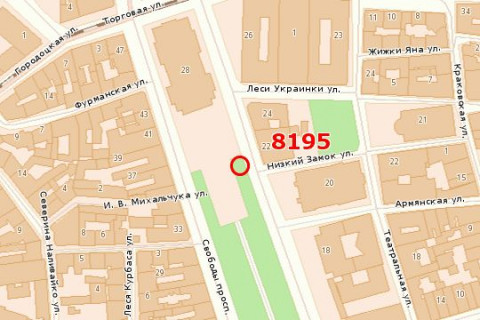 Citylight A in Lviv, 1.2x3.6  Svobodi prosp., 22 scheme