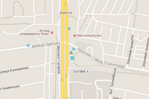 Citylight B in Kharkiv, 1.2x1.8  Gagarina prosp. - Geroiv Stalingrada prosp., (zupinka) scheme