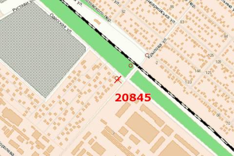 Billboard B in Cherkasy, 3x6  Odes'ka st. - Sumgaits'ka st. scheme