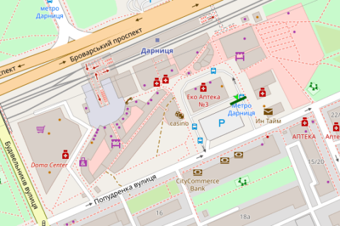 Billboard B in Vasylivka, 3x6  Popudrenka st., st.M. "Darnica" scheme