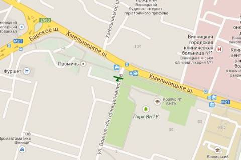 Billboard B in Vinnytsia, 3x6  Hmel'nic'ke sose - Politehnicna st. scheme