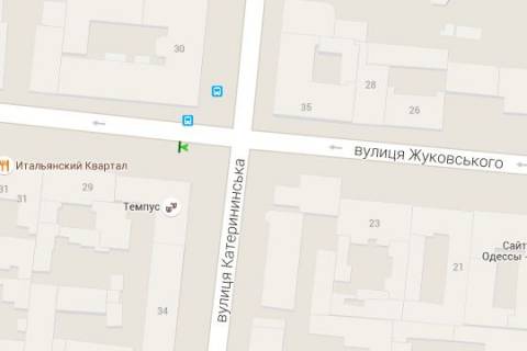 Citylight A in Odessa, 1.2x1.8  Zukovs'kogo st., 27 - Ekaterinins'ka st. scheme