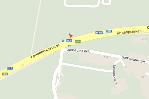 Billboard A in Vasylivka, 3x6  Krivoriz'ke sose - Zapovidna st. scheme