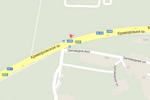 Billboard A in Dnipro trasi, 3x6  Krivoriz'ke sose - Zapovidna st. scheme