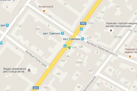 Backlight B in Kharkiv, 1.2x1.8  Sums'ka st., 106 scheme