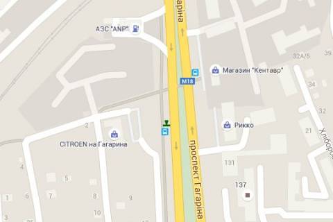 Citylight A in Kharkiv, 1.2x1.8  Gagarina prosp., 131 (zupinka) scheme