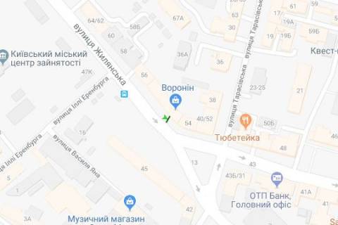 Citylight A in Kyiv, 1.2x1.8  Zilans'ka st., 54  scheme