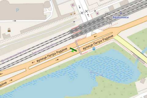 Backlight A in Kyiv, 8x4  Darnic'ke sose - Sortuval'na st. scheme