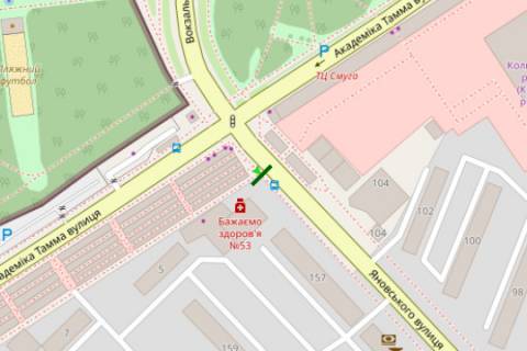 Billboard A in Kropyvnytskyi (Kirovograd), 3x6  Anovs'kogo st. - Akademika Tamma st. scheme