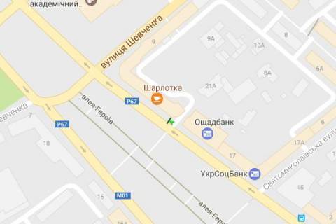 Backlight A in Chernihiv, 1.2x1.8  Miru prosp., 21 (No1) scheme