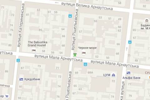 Backlight B in Odessa, 1.2x1.8  Risel'evs'ka st., 59 - Mala Arnauts'ka st. scheme