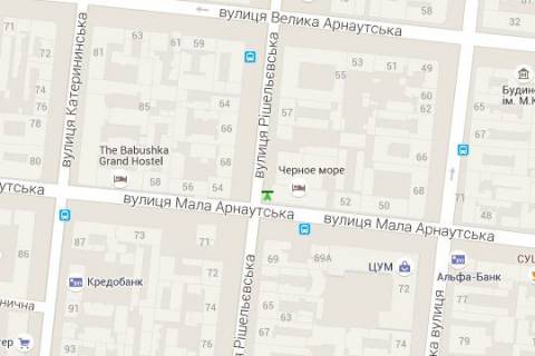 Citylight B in Odessa, 1.2x1.8  Risel'evs'ka st., 59 - Mala Arnauts'ka st. scheme