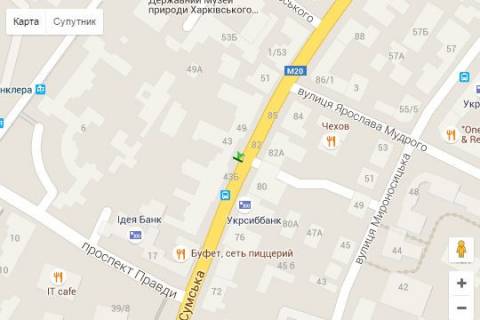 Citylight A in Kharkiv, 1.2x1.8  Sums'ka st., 47 scheme