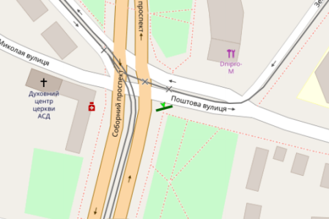 Billboard A in Zaporizhzhya, 3x6  Sobornij prosp. - Postova st. scheme