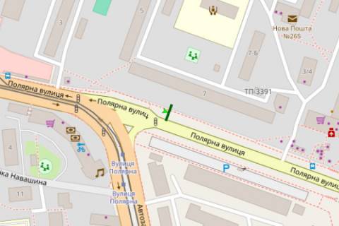 Billboard B in Kyiv, 3x6  Полярна вул., 7 scheme