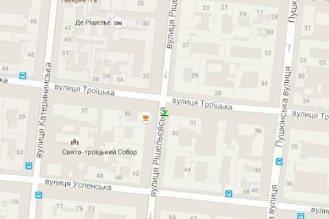 Citylight A in Odessa, 1.2x1.8  Risel'evs'ka st., 31 - Troic'ka st., 33 (naprav na zalizn. vokzal) scheme