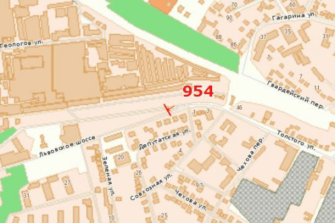 Billboard B in Khmelnitsky, 3x6  L'vivs'ke sose, 13 (ot goroda) scheme