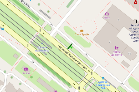 Prismatron, Prism A in Vasylivka, 3x6  Cervonoi Kalini prosp. - Dovzenka st., 2 (prizma) - 424545 scheme