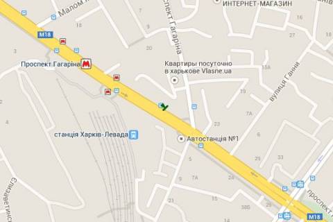 Non-Standard B in Kharkiv, 1.2x1.8  Вернадського вул. - Гагаріна просп., (зупинка №2) (з центру) scheme