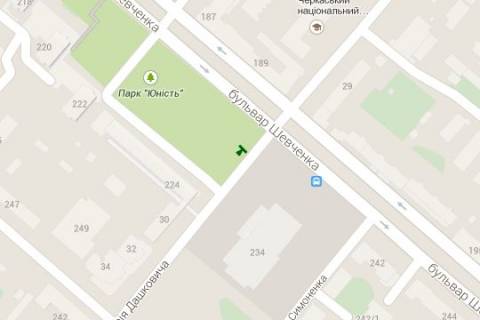 Citylight B in Cherkasy, 1.2x1.8  Sevcenka bul'v. - Ostafia Daskevica st. (Ostafia Daskovica st.), (No1) scheme