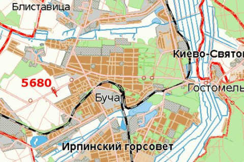 Billboard B in Trasy Kiev, 3x6  Київ - Ковель, 16км+600м від Києва (Буча, Варшавская тр., "Епицентр" АЗС "Глуско") scheme