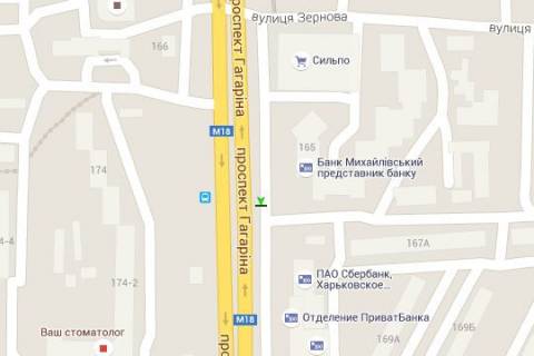 Citylight B in Kharkiv, 1.2x1.8  Gagarina prosp., 167 (No1) scheme