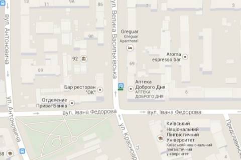 Citylight B in Kyiv, 1.2x1.8  Velika Vasil'kivs'ka st., 71 - Ivana Fedorova st., - zupinka grom.transportu scheme