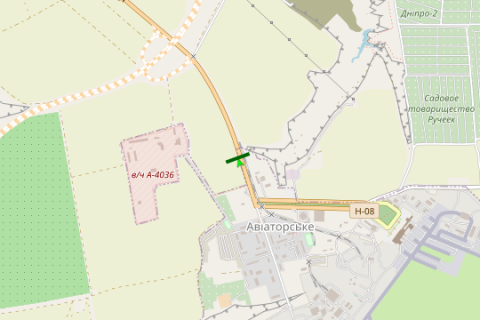 Billboard B in Vasylivka, 3x6  V'izd do smt. Aviators'ke (v bik m. Dnipro) scheme