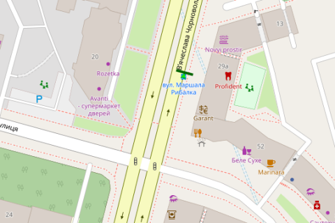 Video Billboard A in Vasylivka, 2.3x3.14  Cornovola V`aceslava st., 29 A (TT 6.8 352h484) - 421889 scheme