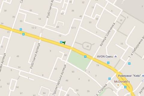 Backlight B in Sumi, 1.2x1.8  Illins'ka st., 12 - Aroslava Mudrogo st. (Proletars'ka st.) scheme