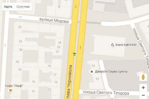 Citylight A in Lviv, 1,2х1,8  Vaceslava Cornovola prosp., 21 scheme