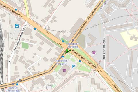 Backlight A in Kharkiv, 2.3x3.14  Gagarina prosp. - Gol'dbergivs'ka st. (1-oi Kinnoi Armii st.) scheme