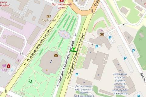 Citylight B in Kyiv, 1.2x1.8  Svatoslava Horobrogo st., 5-A, rozpodiluvac scheme