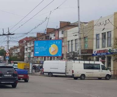 Billboard A in Kropyvnytskyi (Kirovograd), 3x6  Soborna st. - Evgena Tel'nova st. - Geroiv Ukraini st. (Geroiv Stalingrada st.) Photo 1
