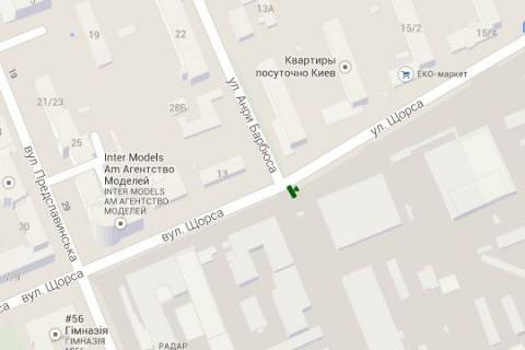 Citylight B in Vasylivka Konoval'ca Evgena st. (Sorsa st.) - Vasila Tutunnika st. (Anri Barbusa st.) (v naprvl. Cervonoarmijs'koi) scheme