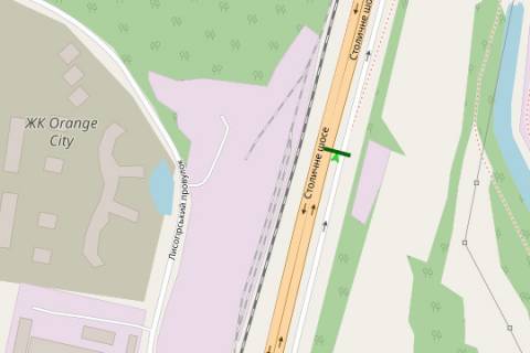 Billboard A in Kyiv, 3x6  Stolicne sose, 1,5 km do Pivdenogo mostu (u napramku Pivdenogo mostu) scheme