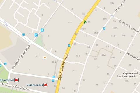 Citylight A in Kharkiv, 1.2x1.8  Sums'ka st., 88 scheme