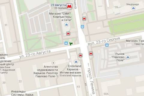 Citylight A in Vasylivka, 1.2x1.8  23-go Serpna st. - Nauki prosp. (Lenina prosp.), (zupinka) scheme