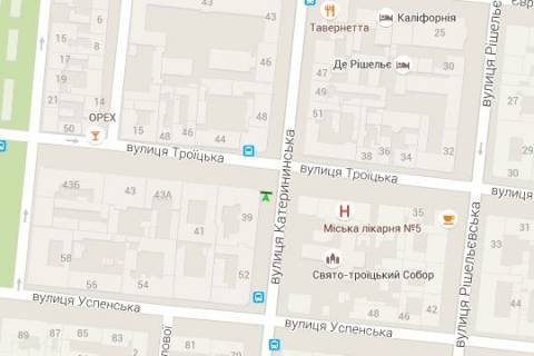 Citylight B in Odessa, 1.2x1.8  Ekaterinins'ka st. - Troic'ka st., 39 scheme