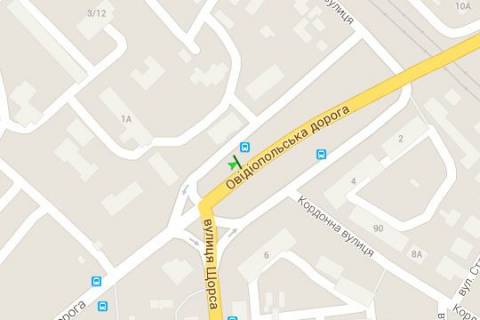 Billboard B in Odessa, 3x6  Ivanovs'kij pereizd - Ovidiopil's'ka doroga - Sorsa st. scheme