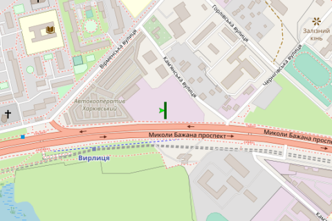 Billboard B in Kyiv, 3x6  Mikoli Bazana prosp., st. Dniprodzerzins'ka  scheme