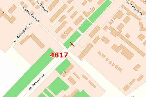 Billboard B in Sumi, 3x6  Romens'ka st., 79a scheme