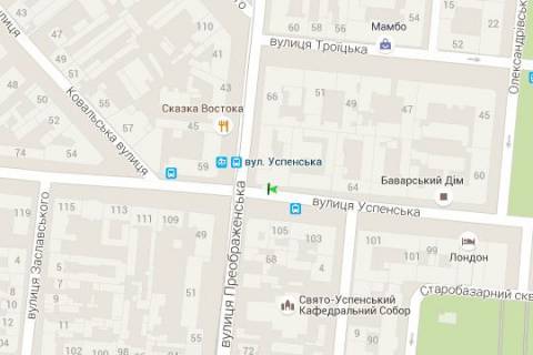 Citylight A in Odessa, 1.2x1.8  Uspens'ka st. - Preobrazens'ka st., 66 scheme