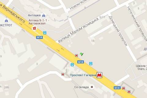 Backlight B in Kharkiv, 2.3x3.14  Vernads'kogo st. - Gagarina prosp. - Malom`asnic'ka st. scheme