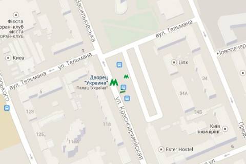 Citylight B in Kyiv, 1.2x1.8  Velika Vasil'kivs'ka st., 111 (Palac kul'turi "Ukraina") - zuupinka grom. transportu scheme