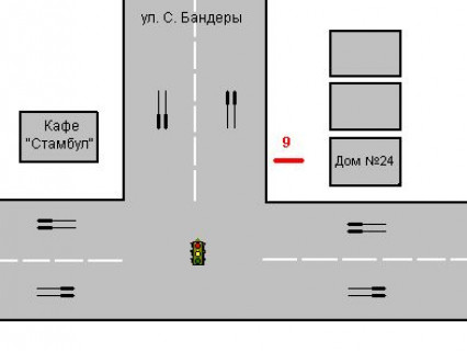 Backlight A in Rivne, 1.2x1.8  Banderi Stepana st., 24 scheme