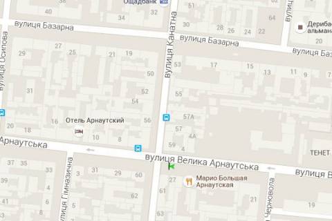 Citylight A in Odessa, 1.2x1.8  Velika Arnauts'ka st., 27 - Kanatna st., 61 scheme