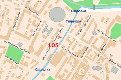 Billboard A in Sumi, 3x6  1-a Naberezna r. Strilki st. scheme