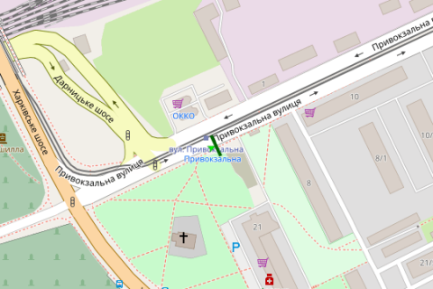 Billboard A in Vasylivka, 3x6  Privokzal'na st., naproti No1A (v napravl. Darnic'kogo vokzalu) scheme